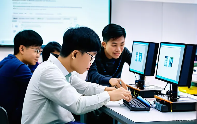 스킬 기반 교육 모델의 산업 맞춤형 교육 설계 - **Prompt 1: Dynamic Skill-Based Learning Workshop**
"A vibrant, brightly lit modern workshop cla...