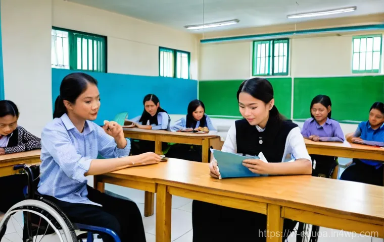 스킬 기반 교육 모델에서의 사회적 통합 촉진 - **Prompt:** A vibrant, realistic photograph of a modern vocational training center classroom in Viet...