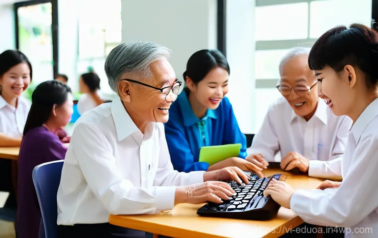 스킬 기반 교육 모델에서의 사회적 책임 인식 - Image Prompt 1: Empowering Digital Literacy in the Community**