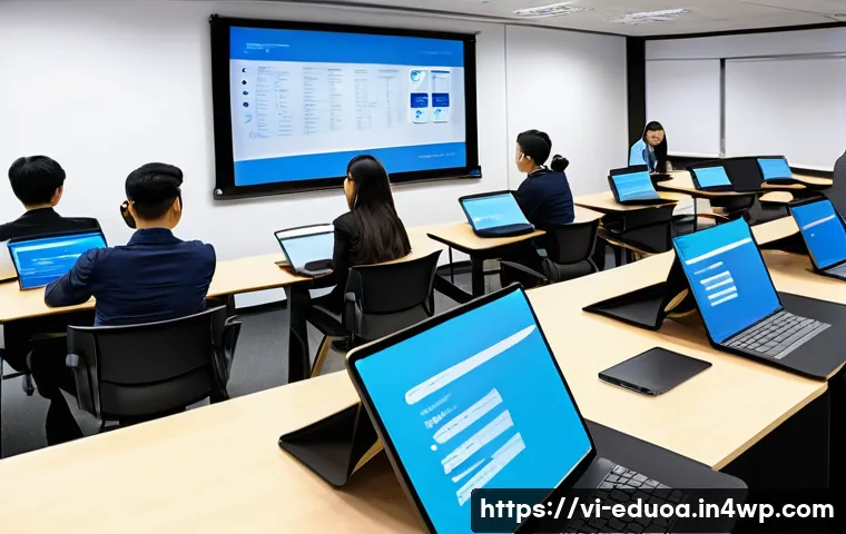 스킬 기반 교육 모델의 직업 관련성 강화 전략 - A modern Vietnamese classroom setting with diverse young adult students attentively participating in...