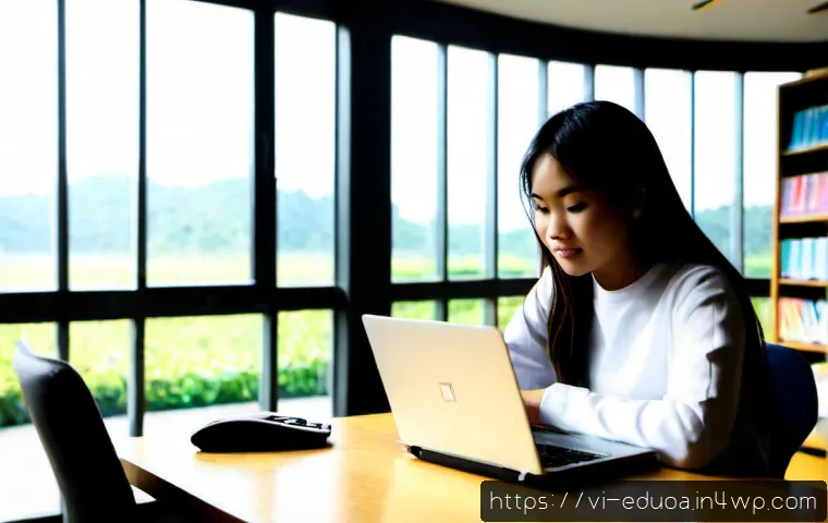 Home 13 스킬 기반 교육 모델에서의 자율 학습 촉진 방법 - Photorealistic Vietnamese university student in a bright modern library, independently practicing a ...